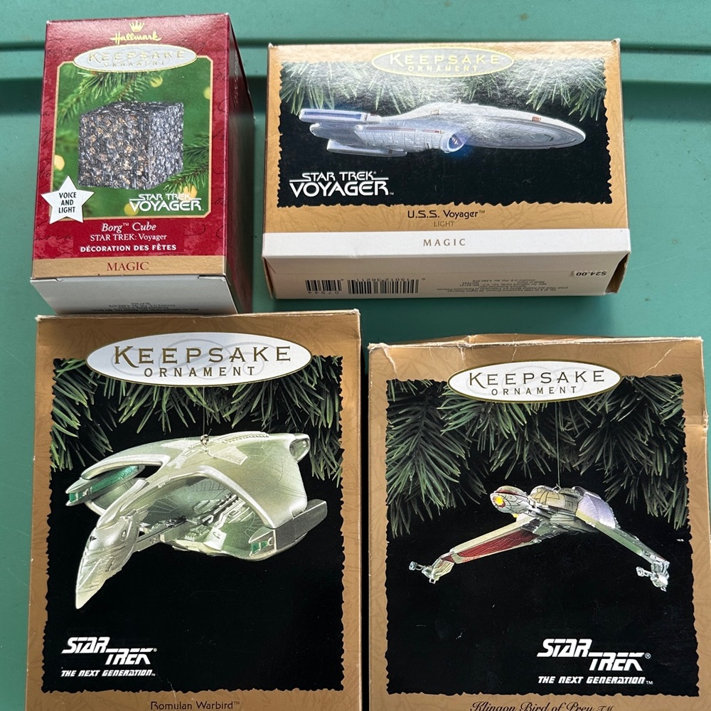 Hallmark Keepsake Star Trek Ornaments - Green, Silver, Black